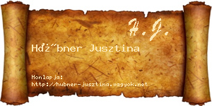 Hübner Jusztina névjegykártya