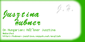 jusztina hubner business card